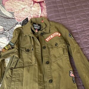 Superdry Olive Utility Jacket with Embroidered Patches